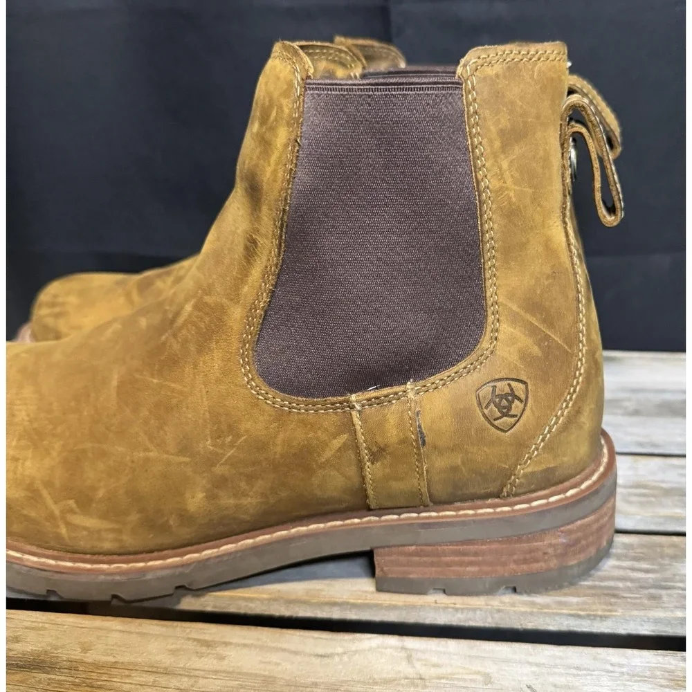 Ariat Boots Mens Size 10D Brown Leather Chelsea Waterproof Work Ankle 10034032